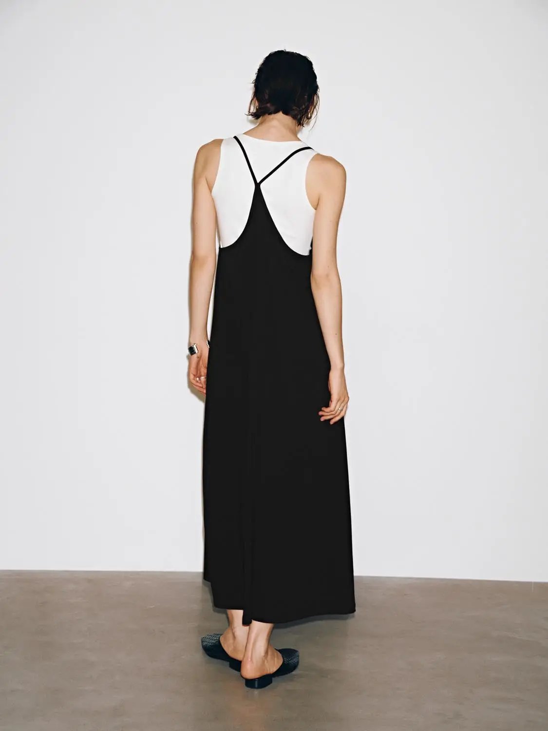 2 In 1 Sleeveless A Line Viscose Cotton Blend Midi Dress - Image 6