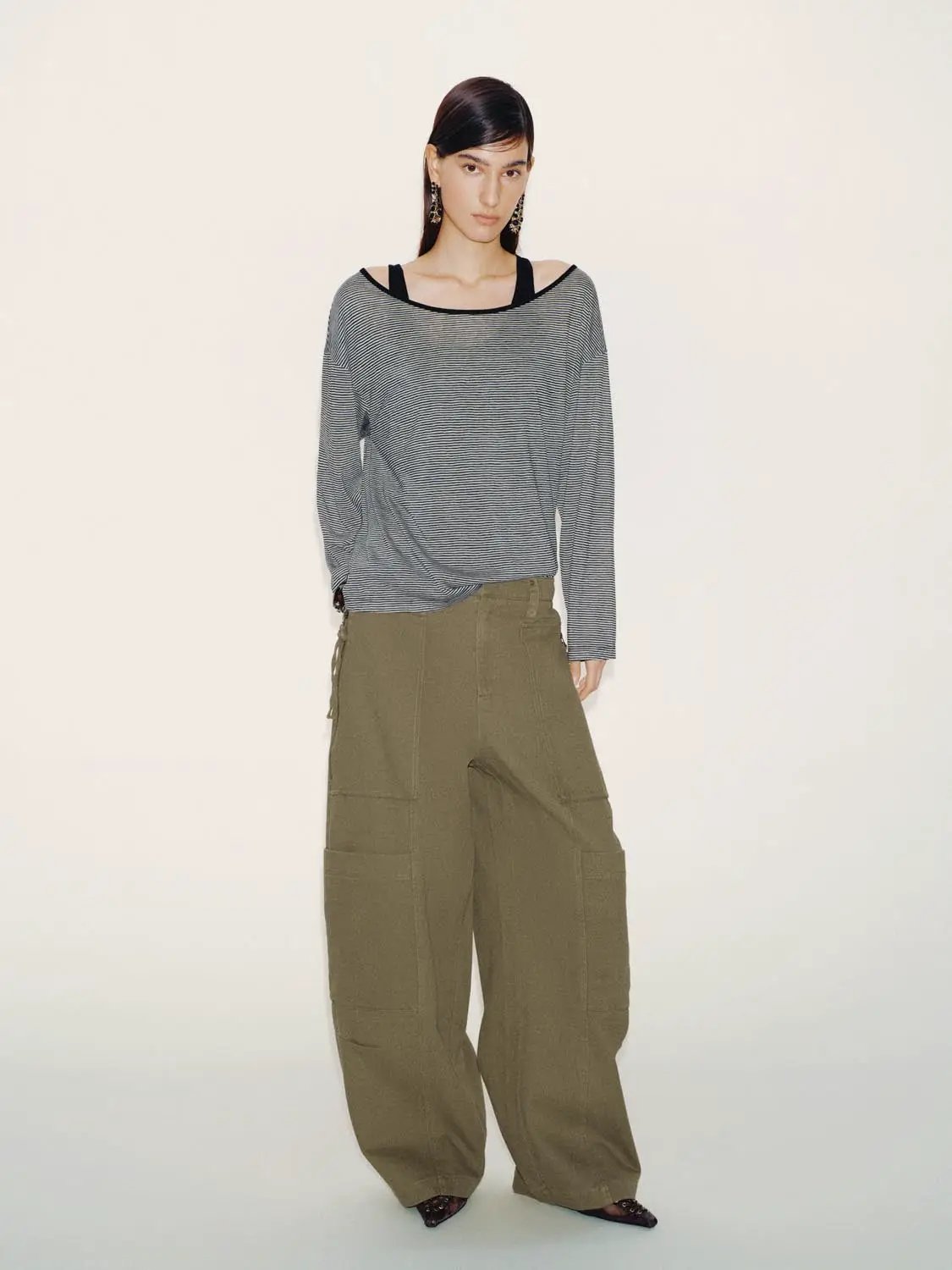 Oversized Cotton Cargo Tapered Cargo Pockets Pants - Image 6