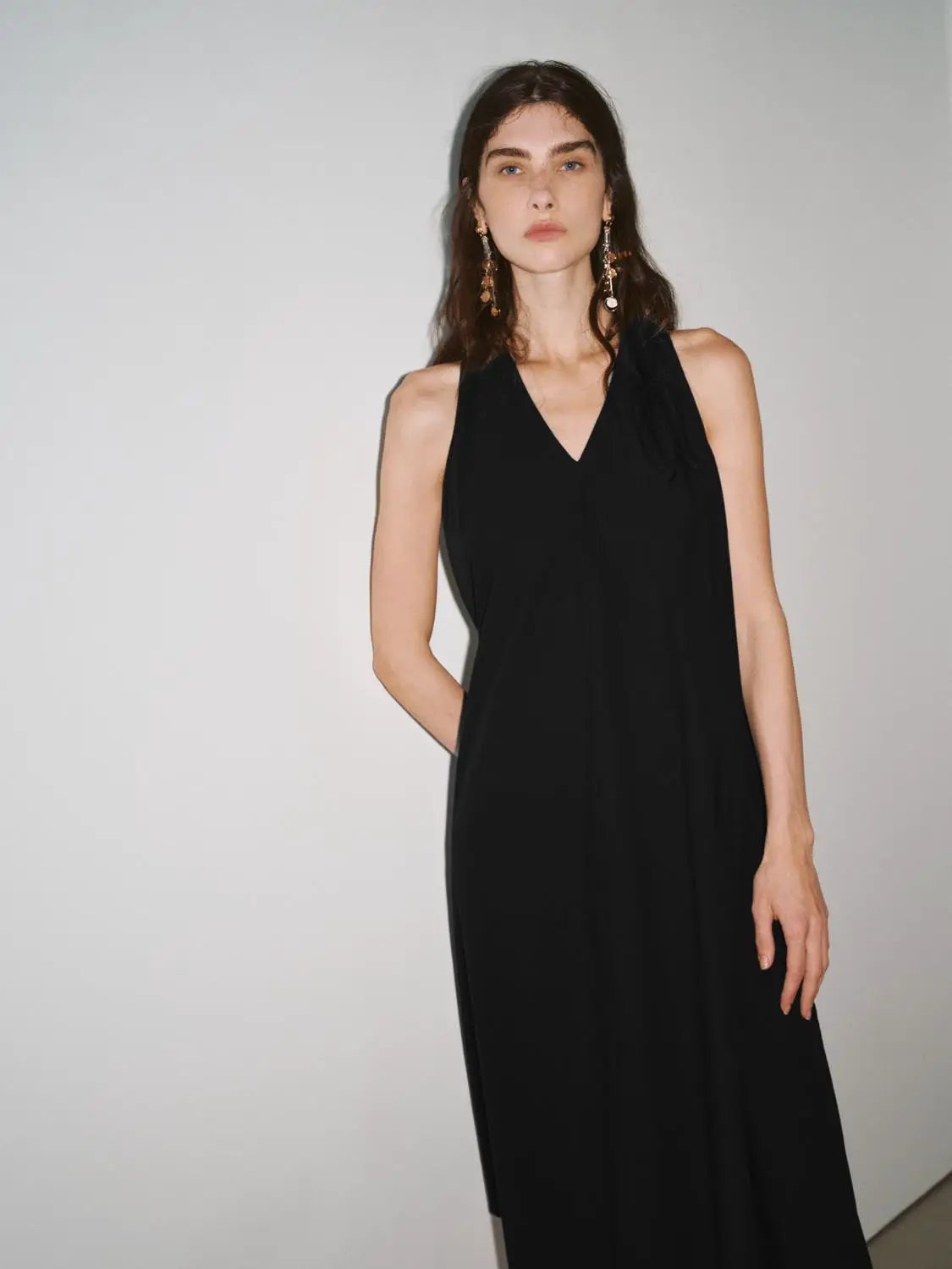 Cotton Shell A Line Sleeveless Midi Dress - Image 5
