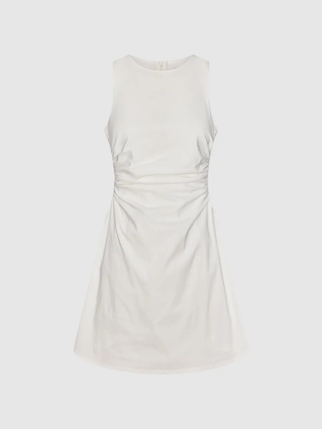 Viscose Blend Ruched Waist Sleeveless A Line Dresses - Image 15