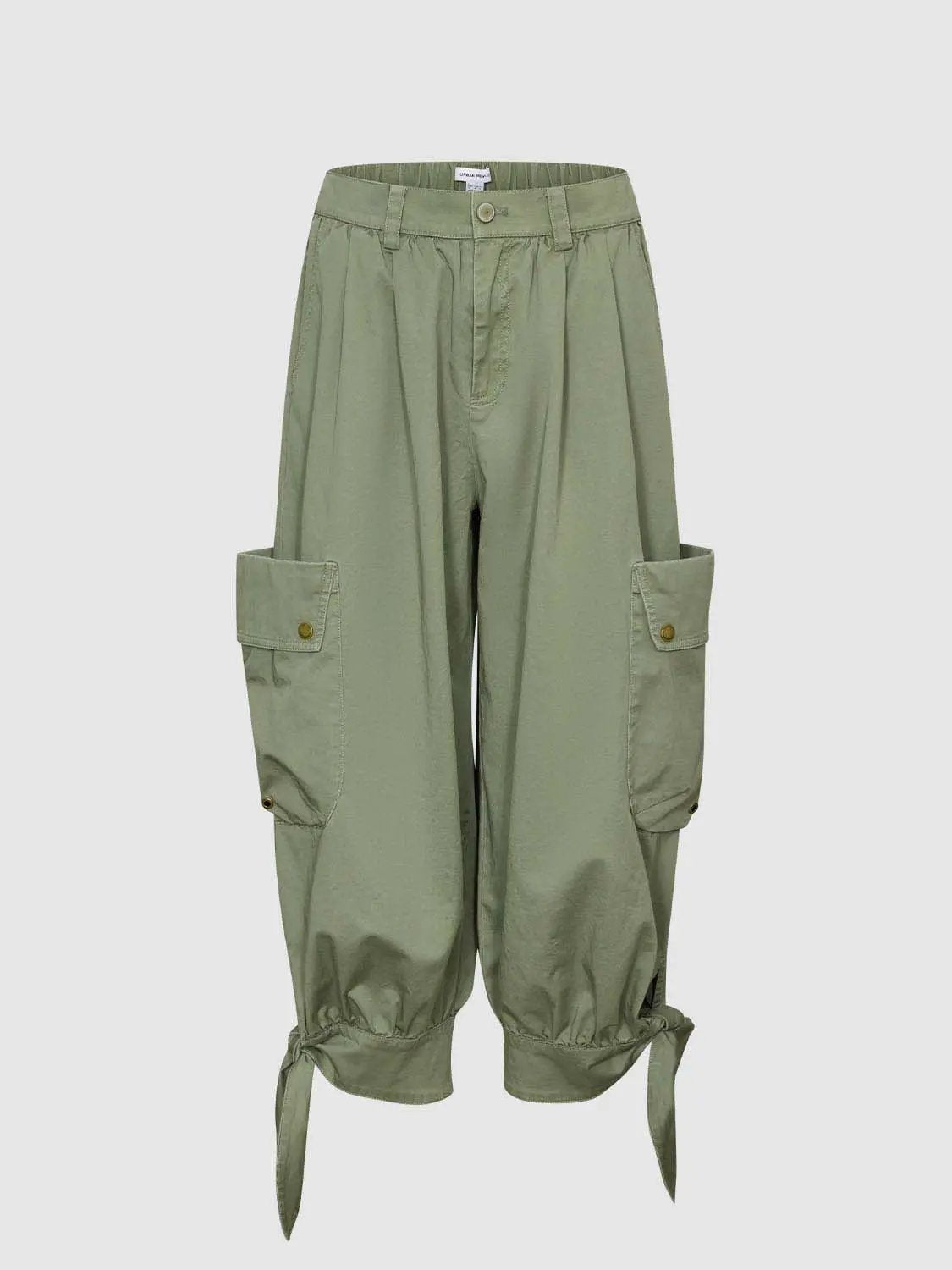 Patch Pocket Tie Detail Jogger Cargo Pants Relaxed Fit - Image 2