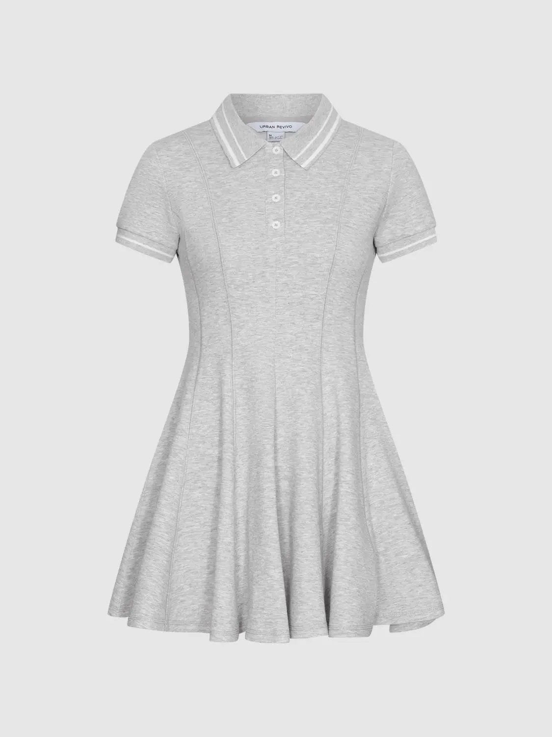 Polo Neck Short Sleeve A Line With Stretch Dresses - Image 7