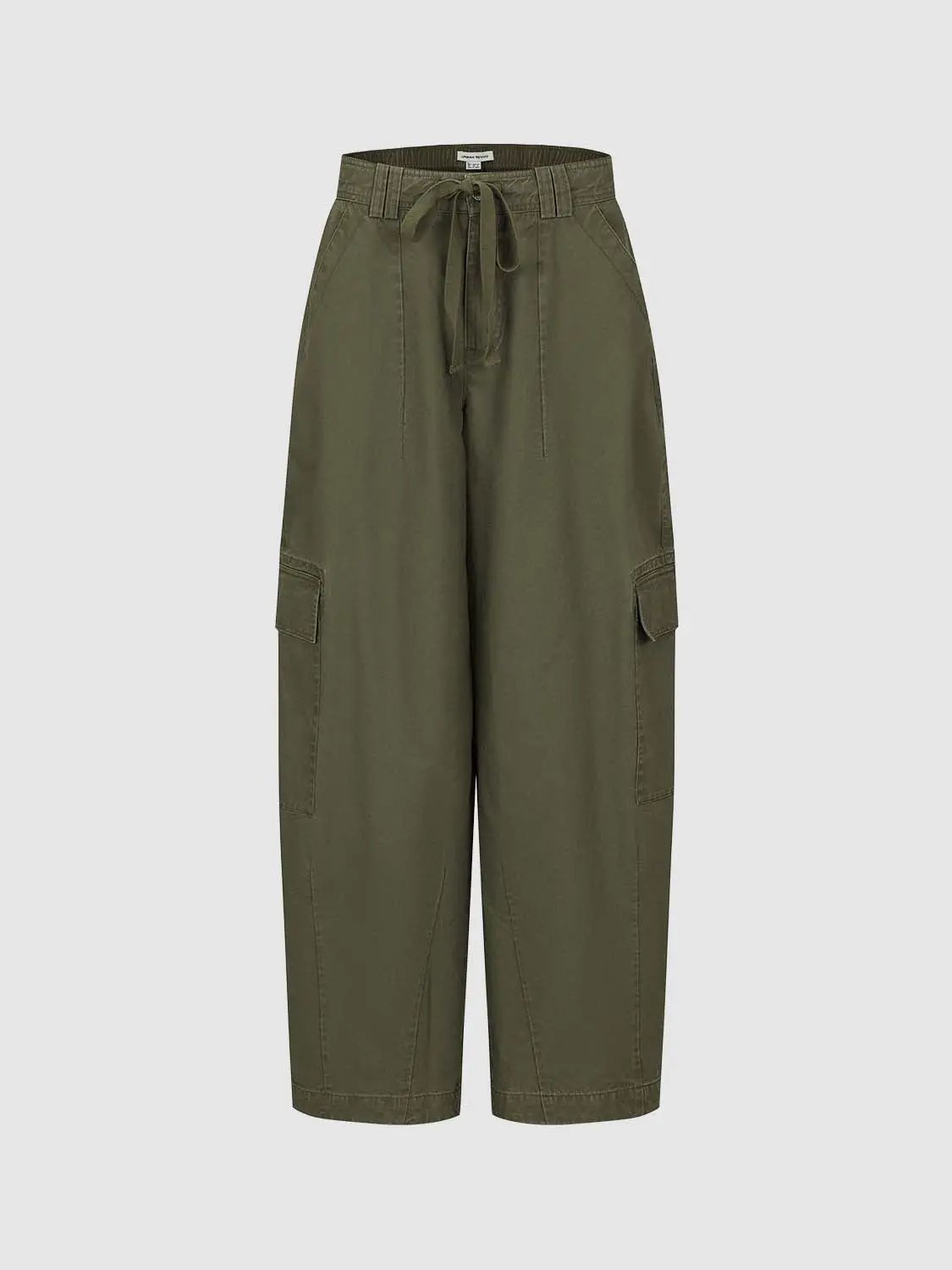 Cotton Drawstring Flap Pocket Cargo Pants - Image 2