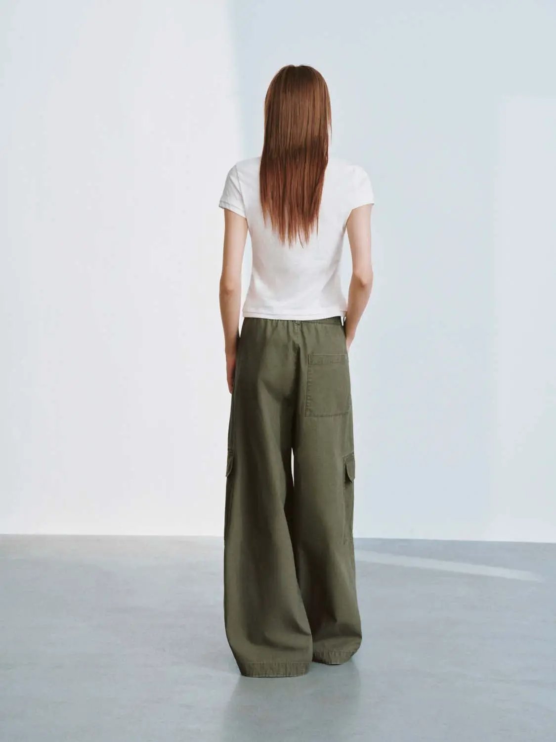 Cotton Drawstring Flap Pocket Cargo Pants - Image 7