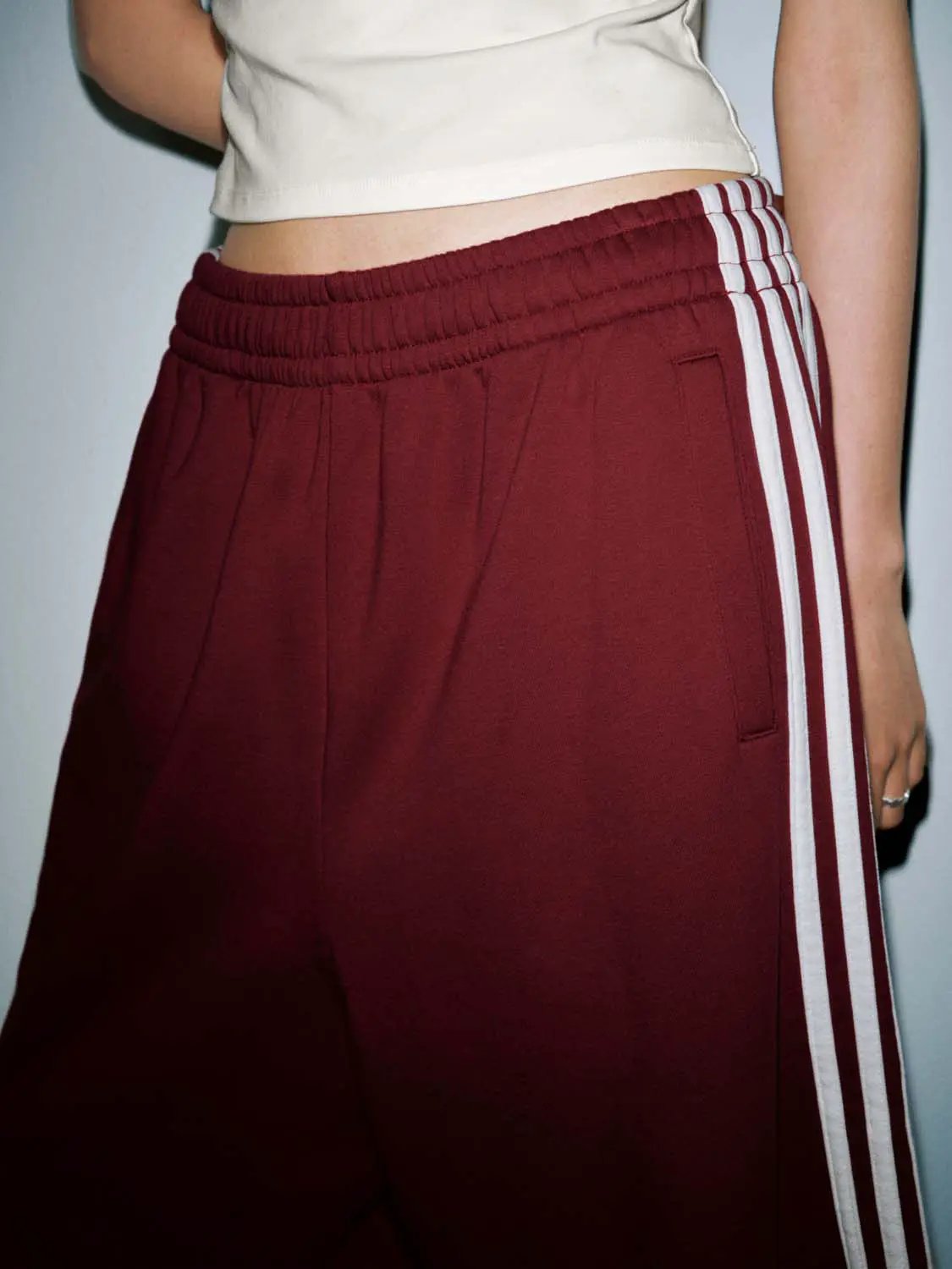 Cotton Blend Contrast Stripe Wide Leg Pants - Image 6